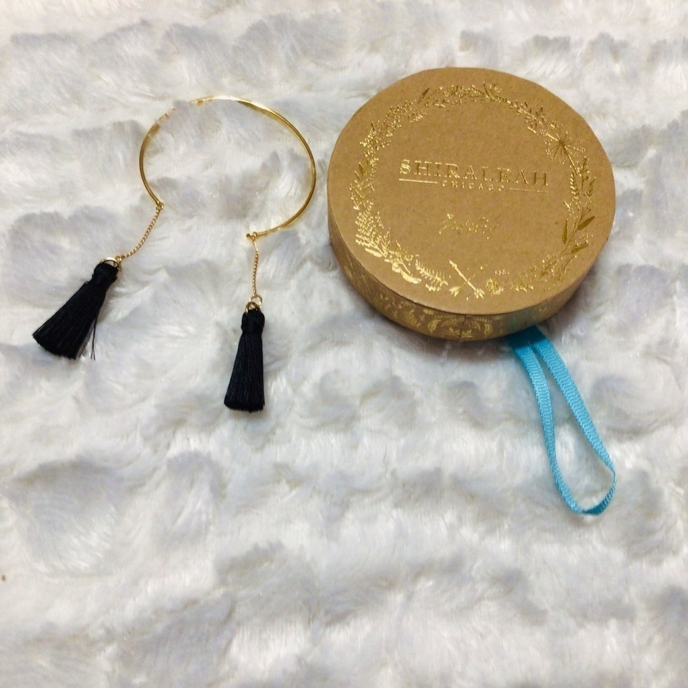 NEW Shiraleah Tallulah Gold Black Tassel Bracelet